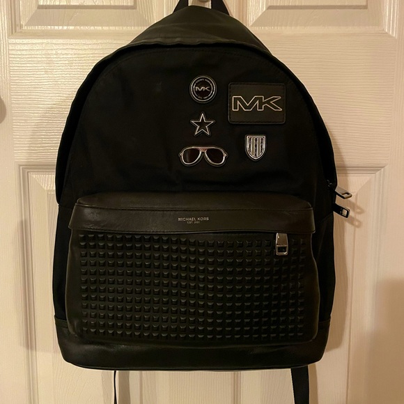 Michael Kors black vinyl mixed material backpack-Could be men or women! NWOT